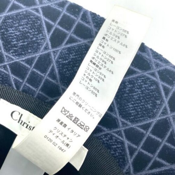 Dior 15CAN923X134 21AW Velor Cannage logo bob Hat bucket hat Navy/Red - Picture 4 of 11